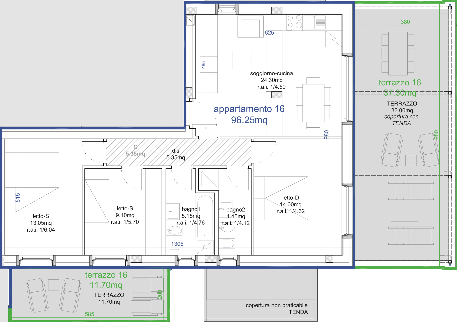 Planimetria — 96.25 mq